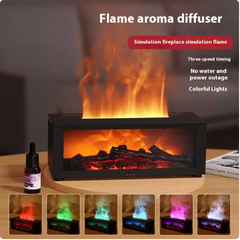 Flame Effect Essential Oil Diffuser with Large Mist & Colorful LED Lights