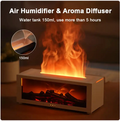 Flame Effect Essential Oil Diffuser with Large Mist & Colorful LED Lights