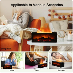 Flame Effect Essential Oil Diffuser with Large Mist & Colorful LED Lights