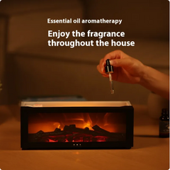 Flame Effect Essential Oil Diffuser with Large Mist & Colorful LED Lights
