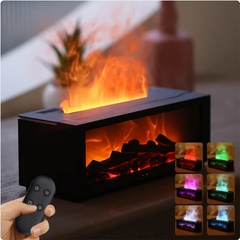 Flame Effect Essential Oil Diffuser with Large Mist & Colorful LED Lights